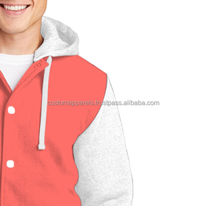 Heavyweight cotton fleece <b>varsity</b> <b>jacket</b> oversized streetwear warm winter style for custom brands - Product Image 4