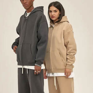 Sweat-shirts à capuche d'hiver à épaules tombantes lavés sur mesure, fabrication directe d'usine, sweat-shirt unisexe à col rond, tissu lourd surdimensionné, vente en gros - Product Image 1