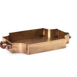 Plateaux de service décoratifs faits à la main en laiton et aluminium, sur mesure, finis, pour hôtel, maison et décoration de table - Product Image 2