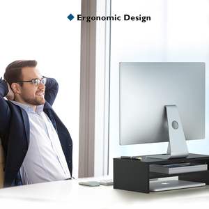 Soporte de monitor Riser 2 Tiers Soporte de monitor de madera con organizador de almacenamiento Soporte de monitor ergonómico de escritorio Riser - Product Image 5