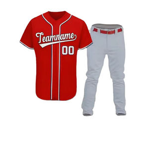Ensembles d'uniformes de baseball unisexes grande taille personnalisés 100% polyester avec logos sérigraphiés respirants, évacuant l'humidité et à séchage rapide - Product Image 1