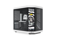 Y70 Touch Infinite Dual Chamber Mid-Tower ATX Case 14.9" Integrated IPS Touchscreen Gaming Computer Towers Full White Casing