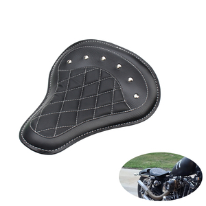 Coussin de siège Solo en cuir noir pour conducteur avant de moto pour Harley Custom Chopper Sportster <span class=keywords><strong>Bobber</strong></span> Honda Yamaha Kawasaki - Product Image 4