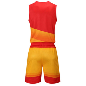 Uniforme de basket-ball de couleur unie de haute qualité Logo personnalisé imprimé Approvisionnement direct d'usine Style d'ensemble de quantité minimale de commande bas - Product Image 3