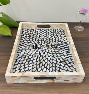 Bandeja de incrustaciones de fregona Tradebyd de lujo hecha a mano para regalar exhibición decorativa y mesa de comedor - Product Image 1