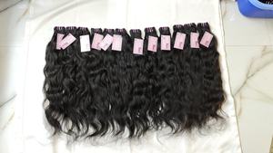 Natural negro suave y sedoso indio crudo sin procesar virgen cabello sin procesar cuerpo ondulado Paquete de cabello al por mayor pelo de templo indio - Product Image 5