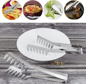 Premium Quality Stainless Steel Multipurpose Food Noodle Pasta Clips Kitchen Serving <b>Tongs</b> Metal Material - Product Image 5
