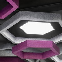 Panneau acoustique hexagonal pour plafond, panneau acoustique en PET, feutre insonorisant en fibre de polyester, feutre acoustique Kusdesign