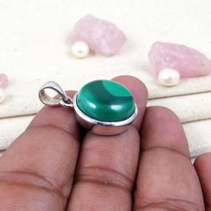 Colgante de Plata de Ley 925 con piedras preciosas de malaquita, colgante de diseño de tendencia, regalo de boda perfecto para el amor con joyería estampada 925 - Product Image 3