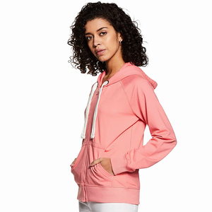 เสื้อมีฮู้ดสำหรับเด็กผู้หญิง,เสื้อฟลีซมีซิปสีชมพู - Product Image 3