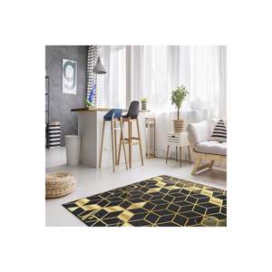 Alfombra clásica amarilla-gris, alfombra de yute con patrón dorado para sala de estar, entrada, pasillo, 4m de ancho, estampado Digital, rectángulo clásico - Product Image 2