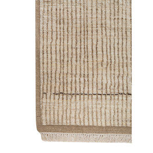 Tapis en laine afghane noué à la main, style bohème, motif rayé, rectangulaire, pour couloir et salon, modèle Manifest Ivory Re-1339 (Cs-01) - Product Image 4