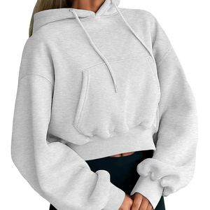 Mujeres Simple Casual cómodo pulóver sudadera nuevo algodón corto moda Sudadera con capucha - Product Image 1