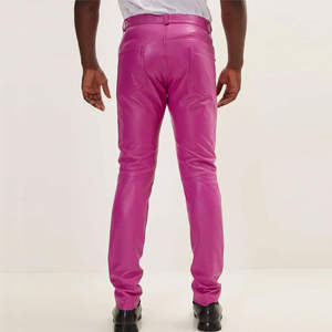 Pantalones de Cuero para Hombre al por Mayor, Pantalones de Motocicleta de Cuero Vacuno, Pantalones de Cuero Genuino para Hombre en Diseños OEM - Product Image 3