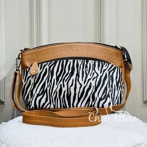 Bolso bandolera de piel auténtica con estampado de animales y pelo de estilo occidental para mujer, bolso bandolera de lujo de alta calidad al por mayor, novedad - Product Image 1