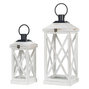 Juego de dos farolillos de diferentes tamaños de la mejor calidad, aspecto Premium hecho a mano, aspecto clásico, candelabro de farol de madera más vendido - Product Image 4