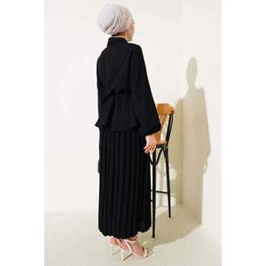 ชุด2ชิ้นผูกเอวยางยืดสีดำ - Product Image 2