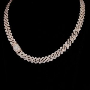 Cadena Cubana de Lujo de Plata con Moissanita VVS de Corte Redondo, Plata de Ley 925, Estilo Iced Out Hip Hop, Fabricante de Joyería Personalizada - Product Image 1