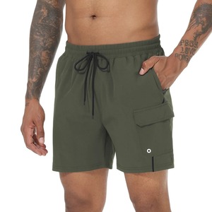 <b>Men's</b> Casual Solid <b>Pattern</b> <b>Swim</b> Trunks Quick Dry Surf Swimwear with Zipper Pockets and Mesh Lining 100% Polyester - Product Image 5