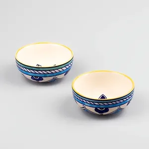 Tazón de Ensalada de Cerámica Hecho a Mano, Tradicional Indio, Ecológico, Sin Plomo, con Esmalte Natural - Product Image 3