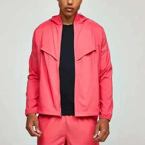 Conjunto de ropa deportiva de gimnasio XL personalizada unisex, chaqueta con cremallera de dos piezas, conjunto de pantalones cortos para correr, cortavientos de nailon impermeable para estampado al aire libre - Product Image 4