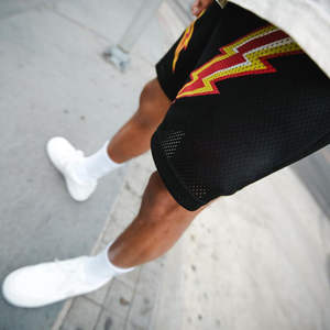 ตาข่ายกางเกงขาสั้นเทนนิสสองกระเป๋าด้านข้างลึกฤดูร้อนกางเกงขาสั้นผู้ชายขั้นพื้นฐาน Cropped Fit โพลีเอสเตอร์วินเทจผ้าฝ้ายธรรมดาเทคนิคกลาง - Product Image 2