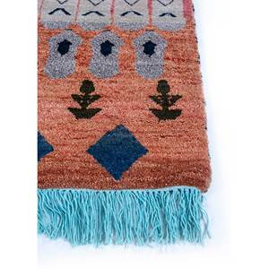 Freedom Manchaha Large Area Geometric Wool Bamboo <b>Silk</b> Rugs Hand Knotted <b>Red</b> Orange for Home Hallway-For Teens Rectangle - Product Image 3