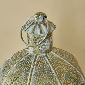 Lanterne à bougie décorative Ramadan 2026 en fer blanc antique et verre, moderne, étanche, durable, faite à la main, pour la maison, le jardin et la table - Product Image 4