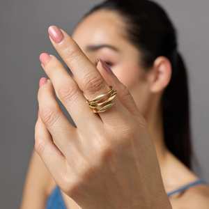 Gold-Plated Fashionable Moon Star Heart Shape Vintage <b>Ring</b> for Gift Giving - Product Image 2