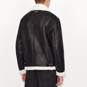 แจ็คเก็ตหนังลำลองระดับพรีเมียมพร้อมดีไซน์ด้านหน้าเนื้อเรียบเนียน คุณสมบัติกันน้ำและกันลม - เสื้อคลุมแฟชั่นสตรีทสำหรับผู้ชาย - Product Image 3