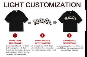 Qualité de luxe pour homme 100% coton T-shirt côtelé col rond oversize épaules tombantes Streetwear imprimé Logo personnalisé Design T-shirt vierge - Product Image 4