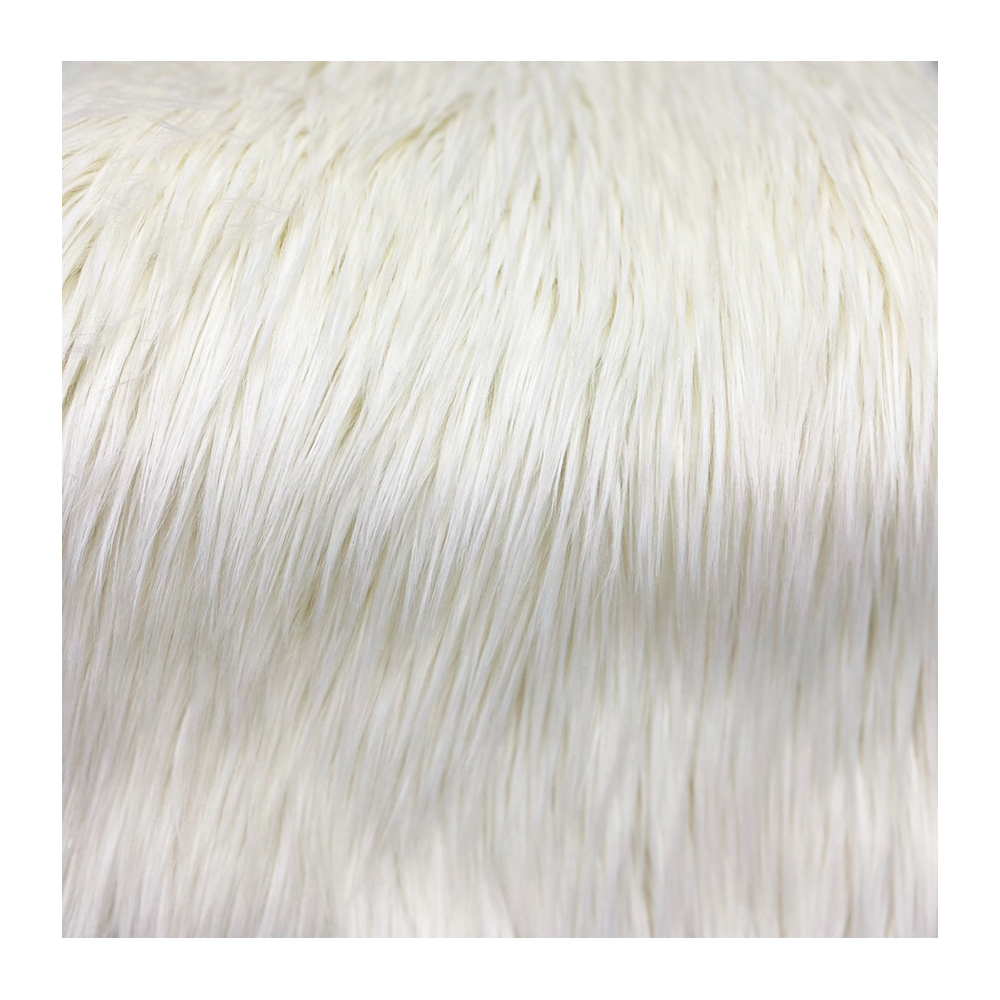 Animal White Color 100% Acrylic Long Plush Faux Fur Fabric Super Soft Comfortable Modern Style