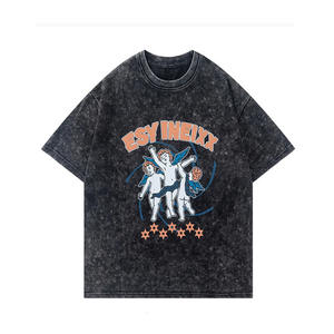 2025 nouveau Design à manches courtes doux personnalisé lavé à l'acide hommes t-shirts décontracté lavé à l'acide t-shirts pour vêtements de rue - Product Image 2