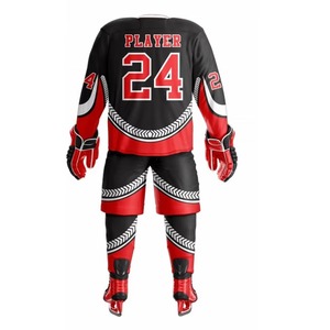 Prix d'usine sur mesure de qualité supérieure prix raisonnable uniforme de hockey sur glace 100% tissu polyester uniforme de hockey sur glace - Product Image 6