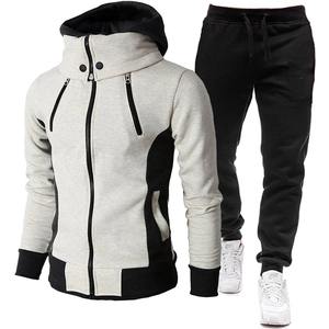 Ensembles de vêtements de sport pour hommes d'hiver, respirants, antistatiques, en polaire 100% coton, sweat-shirt à capuche 2 pièces, logo personnalisé pour le fitness et les loisirs - Product Image 5