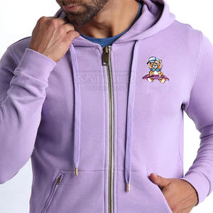 Chándales bordados de algodón 100% hechos a medida, último diseño único, cuello con capucha, patrón sólido, conjuntos de invierno ecológicos - Product Image 3