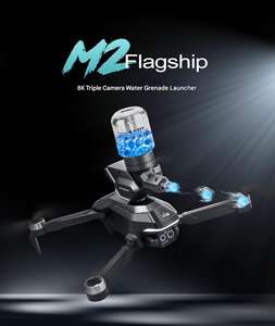 Drone M2 Water Bomb Version avec moteur sans balais, vidéo 2K QHD, temps de vol de 21 à 30 minutes et conception de quadricoptère pliable - Product Image 1