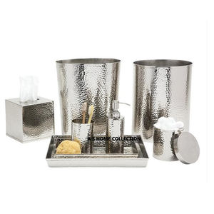 Nouvelle vente directe en usine ensembles de salle de bain décoratifs en métal plaqué or 6 pièces pour hôtel - Product Image 5