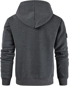 Hot Selling Custom Logo Embroidered Cotton <b>Blended</b> Half Zip Hoodie Oversized Zip-Up Hooded Drop Shoulder Heavyweight Fleece - Product Image 3