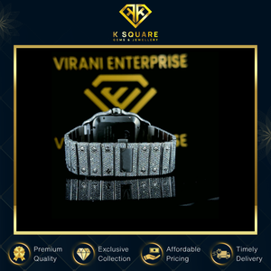 นาฬิกากันน้ำคุณภาพสูงดีไซน์ไม่เหมือนใคร VVS unisex แสตนเลส Moissanite Diamond QUARTZ สุดหรู - Product Image 2