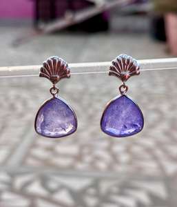 Boucle d'oreille en tanzanite faite à la main en argent sterling 925, beaux bijoux pour femmes, bijoux en tanzanite - Product Image 5