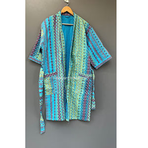 Handmade Cotton Kantha Jacket Women Quilted Robe Long <b>Winter</b> Jacket Beach Wear <b>Dress</b> Ethnic Fashionable <b>Warm</b> Coats - Product Image 1