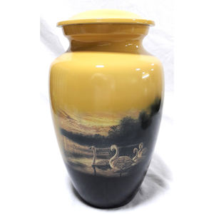 Urnes de crémation en métal commémoratives de l'arbre de vie pour les cendres humaines Fournisseur de funérailles féminines et masculines Urnes de photo de couleur bleue - Product Image 4