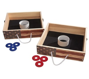 Americana Wood Single Hole Washer Toss <b>Game</b> Classic Eco-Friendly Outdoor Yard <b>Game</b> for Family Beach & Backyard Fun - Product Image 1