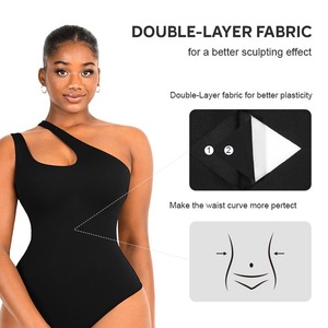 Service personnalisé en gros une pièce Body vêtements de forme calomnie épaule Sexy Body d'entraînement pour les femmes - Product Image 3