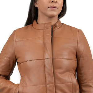 Chaquetas de Cuero Genuino Personalizadas de Nueva Llegada al por Mayor, Transpirables, Cómodas, Ajuste Superior, Chaqueta de Cuero para Mujer - Product Image 2