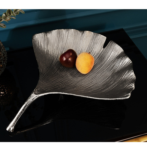 Plateau à feuilles en métal en aluminium Bol décoratif en métal pour table - Product Image 5