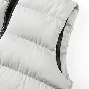 Chaleco informal de otoño e invierno, chaqueta sin mangas con capucha, chaleco acolchado de burbujas personalizado cálido grueso para hombre con bolsillo - Product Image 5