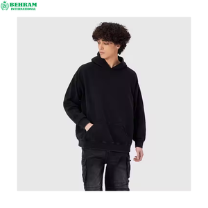 Sweat à capuche thermique oversize pour homme avec logo personnalisé, en molleton/éponge française, polyester/coton, teint uni, 340g - Product Image 4