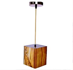 Lámparas de madera triangulares Lámpara colgante de madera de mango vintage - Product Image 3